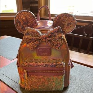 Disney 50th Loungefly Minnie Mouse EARidescent mini backpack
